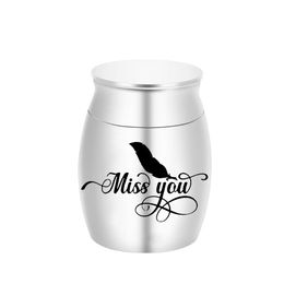 Small Mini Cremation Jar Pendant To Commemorate The Deceased Relatives/Pets Can Hold Hair With Nails And Other Ashes-Miss You-