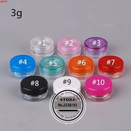 (200pcs/lot)3g PP Hand cream Jar Empty cosmetics container,multicolor small round plastic box,hand Jargoods