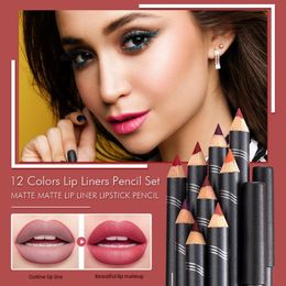 lipstick pencils Australia - Lip Pencils 12 Colors PC Liners Pencil Set Long Lasting Matte Lipliners Lipgloss Makeup Fashion Lipstick Cosmetic