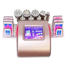 New 6 In 1 RF Vacuum Cavitation Ultrasonic Slimming LED Red photon 12polar RF skin lifting Machine