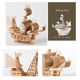 3D Wooden Puzzle Ship Aeroplane Car Animal Model Toys For Children Laser Cutting Assembled Kits Desk Decoration Gift Dropshipping