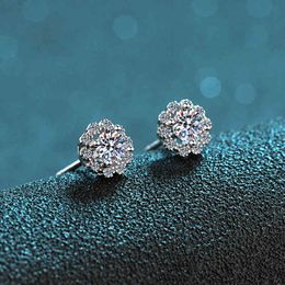 925 sterling silver earrings woman Moissan diamond wedding jewelry classic fashion luxury gift