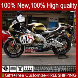 Body Kit For Aprilia RS-250 RSV RS 250 RS250 RR 1998 1999 2000 2001 2002 2003 23No.80 RSV-250 RS250R 98 99 00 01 02 03 RSV250 RSV250RR Golden Black 98-03 Fairing +Tank cover