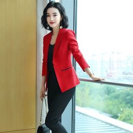 PEONFLY Ladies Blazer Long Sleeve Blaser Women Suit jacket Female Feminine Femme White Black Autumn 211122