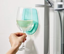 Kitchen Racks Hanging Plastic Wine Glass Holder For The Bath Shower Silky Strong Storage Rack231y