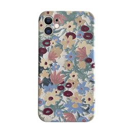 Retro Oil Painting Color Flower Pattern Mobile Phone Case Suitable For IP 11promax/12mini Huawei P40/Mate40 Mobile Phone Case