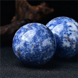 -Blue Spot Stone Sfera fatta a mano Crystal Healing Ball Guarigione Sollievo Sollievo Life Balance Stability Polished Miditation