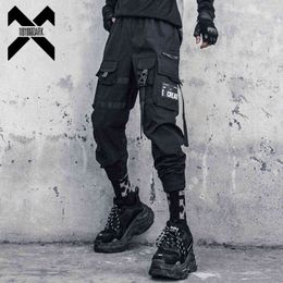 Tactical Functional Cargo Pants Joggers Men Black Elastic Waist Trousers Hip Hop Streetwear Multi-pocket Pants Techwear WB384 H1223