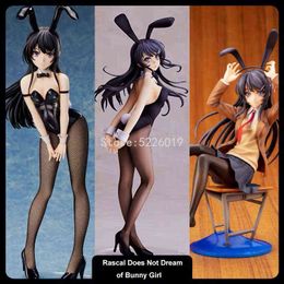 20cm Anime Rascal Does Not Dream of Bunny Girl Senpai Sexy Figure Toy Senpai Sakurajima Mai Chair Sexy Anime Action Figure Toys AA220311