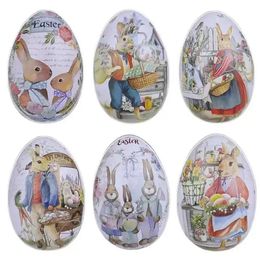 Easter Party favor Decor Eggs Shaped Color Rabbit Bunny Candy Chocolate Boxes Creative Mini Gift Packing Box Jewelry Storage Cans