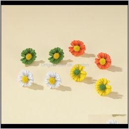 Drop Delivery 2021 Fashion Jewellery Accessories Cute Flower Stud For Women Gift Girls Elegant Daisy Earrings Y2Zbj