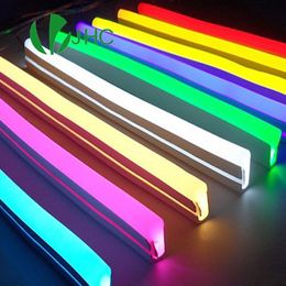 -LED-Neonstreifen-Licht-Zeichen-Seil flexibles Band weiche Stange-Siliziumrohr wasserdicht 2835 SMD weiße rot grüne gelbe rosa eisblaue Streifen
