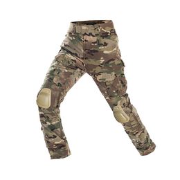 Fashion-Men's Pants Military Tactical CP Green Camouflage Cargo US Army Paintball Combat Trousers With Knee Pads Work Clothing