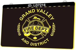 LD7216 Grand Valley and District Fire Dept 3D Engraving LED Light Sign Wholesale Retail
