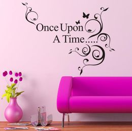 Wall Sticker Black Saying Once Upon A Time Characterss Decals Vinyl Room Decor 210420