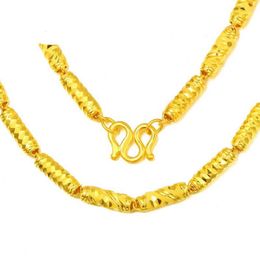 999 24k gold necklace UK - Pure Yellow Gold Cylinder Chain Necklace  24K 999 Domineering Necklace 8-10g Chains