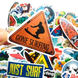 50Pcs Summer Surfing Stickers Non-random Car Bike Luggage Sticker Laptop Skateboard Motor Water Bottle Snowboard wall Decal Kids Gifts