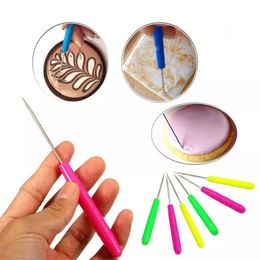 Biscuit Needle Plastic Handle Icing Sugars Stirring Needles Sugar Flower Embossing Marker Stick Cake Coffee Pull Flowers Tool BH5413 WLY