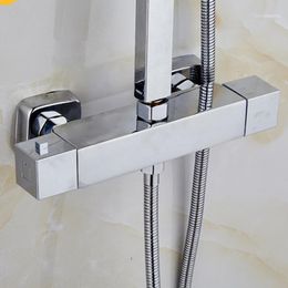Thermostatic Mixing Valve Bathroom Shower Faucet Set Control Mixer Tap Sink Faucets1