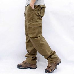 Overalls Men Cargo Pants Casual Multi Pockets Military Tactical Work Pants Pantalon Hombre Streetwear Army Straight Trousers 44 210707