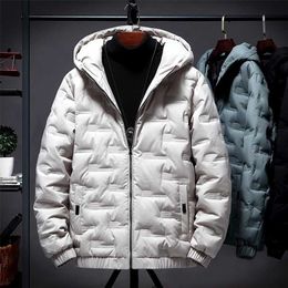 Warm Thick Men Parka Jacket Winter Casual Hooded Outerwear Coats Windbreaker Male Windproof Down Jacket Solid Hip Streetwear 211204