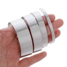 10pcs Titanium Blank Stamping Bracelet Diy Leather Cuff Bangles Jewellery Making Q0722