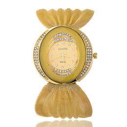Baohe Brand mais nova chegada luxuosas ladrias wristwatch el￭ptico discagem ampla pulseira de malha rel￳gio feminino womens moda watches rel￳gios de pulso