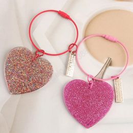 Creative Glitter Acrylic Pendant Keychains For Women Key Chains Rings Luxury Car Keyring Holder Charm Bag Accessories Gifts