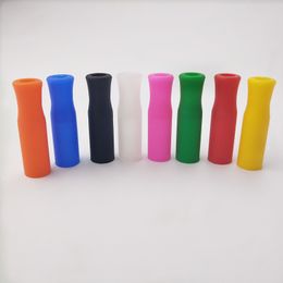 Stock Reusable Straws Food Grade Silicone Tips Cover For 30oz 20oz Tumbler Straw Stainless Steel Metal tool Tooth Collision ZWL749