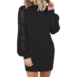 Vestidos Elegantes Negros Mangas De Encaje Oferta Online | DHgate.com