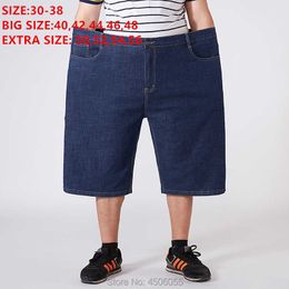 Men Shorts Denim High Waist Summer Short Jeans Loose Masculino Mens Homme Oversized Big Plus Size 48 50 52 54 56 Bermuda 210714