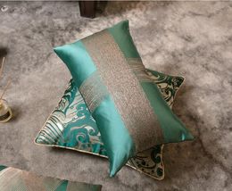 Luxurious Super Exquisite Embroidered Cushion Cover Geometry Spray Green Pillow Chair Sofa El Decorative Pillowcase Cushion/Decorative