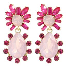 Yellow Colour Rhinestone Water Drop Earring for Women Fashion Colourful Crystal Dangle Earrings Jewellery Accessories