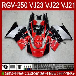 OEM Fairings For SUZUKI RGV250 SAPC VJ23 RVG250 250CC VJ 23 Cowling RGV-250CC 97 98 Bodywork 107HC.22 RGV-250 Panel RGVT-250 RGVT RGV 250 CC 1997 1998 Bodys silvery red