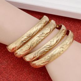 24k Gold Africa Jewelry Ethiopian Bangle&Bracelet Dubai Bangle For Women Gifts Charms Birthday