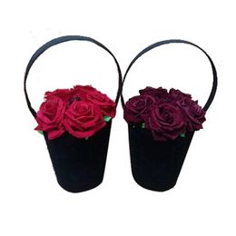 Sacs à bandoulière 2022 Sac à main de designer Femmes Sac fourre-tout Vintage Style Style Fleurs Seau rouge Rose Soirée pour femme élégante