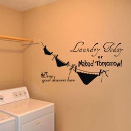Wall Stickers Funny Laundry Room Decals Home Quotes DIY Removable Posters Decal Decoration Waterproof A256