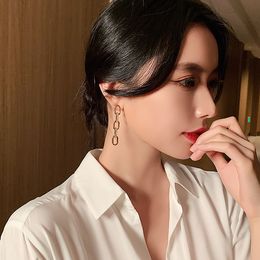 2021 new classic metal zircon chain long charm earrings Korean sexy women Jewellery unusual party luxury Earring pendants for girls