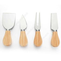 Cheese Knife Set Oak Handle Knife Fork Shovel Kit Graters Baking Cheese Pizza Slicer Cutter Set DAW415