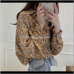 Womens Blouses Shirts Alien Kitty Korean Loose Chic Thin Screen Gentle Women Cardigans Flowers High Quality All Match Slim Casual Blou Obrwm