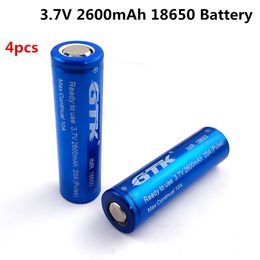 GTK Promotion !!! 4pcs 3.7V 2600mAh li ion battery for power bank shaver RC toys mouse flashlight barcode scanner power tools