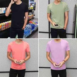 Men's T-shirt, bst Short Sleeve Combed Lycra Cotton T-Collar Advertising Culture Shirt 210409
