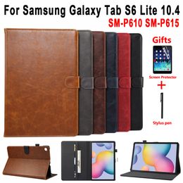 Premium Leather Case for Samsung Galaxy Tab S6 Lite 10.4 SM-P610 SM-P615 P610 P615 Smart Cover Funda for Samsung Tab S6 Lite