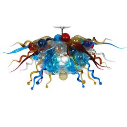 LED Modern Hand Blown Glass Chandelier Pendant Lamps Crystal Hanging Lamp Art Creative Restaurant Light Chandeliers