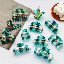 Butterfly Transparent Hair Clips Clamps Symphony Gradient Color Square Hairpins for Women Hair Accessories Hairstyle