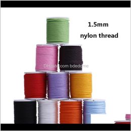 Cord Wire Findings & Components Jewellery Drop Delivery 2021 Wholesale Diy Necklace Bracelet 0Dot9Mm Wax Braided Rope Mixed Colour * 10Pcs /Set