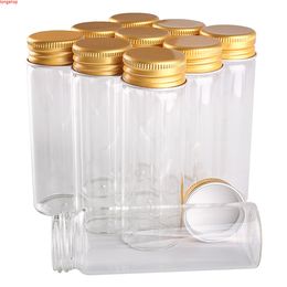 24 pieces 45ml 30*90mm Glass Bottles with Golden Aluminium Caps Spice Jars Vials for Wedding Crafts Giftgoods