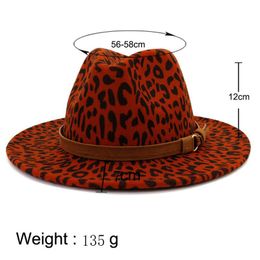 Fedoras Autumn Winter Mens Hats Animal Print Fashion Women Flat Top Jazz Hat Bucket Lovers Fascinator Wide Brim