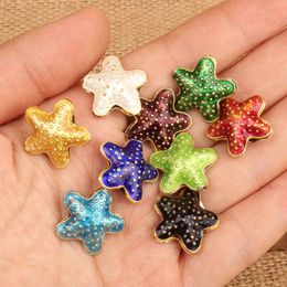 Fancy Handcrafted Enamel Sea Star Loose Beads DIY Cloisonne Filigree Starfish Accessories Jewellery Making Findings Necklace Earrings Bracelet 10pcs/lot