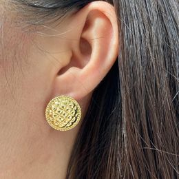 Stud Square Round Shaped Golden Earrings Simple Metal Vintage For Women Fashion Jewellery Girls Earring Brincos